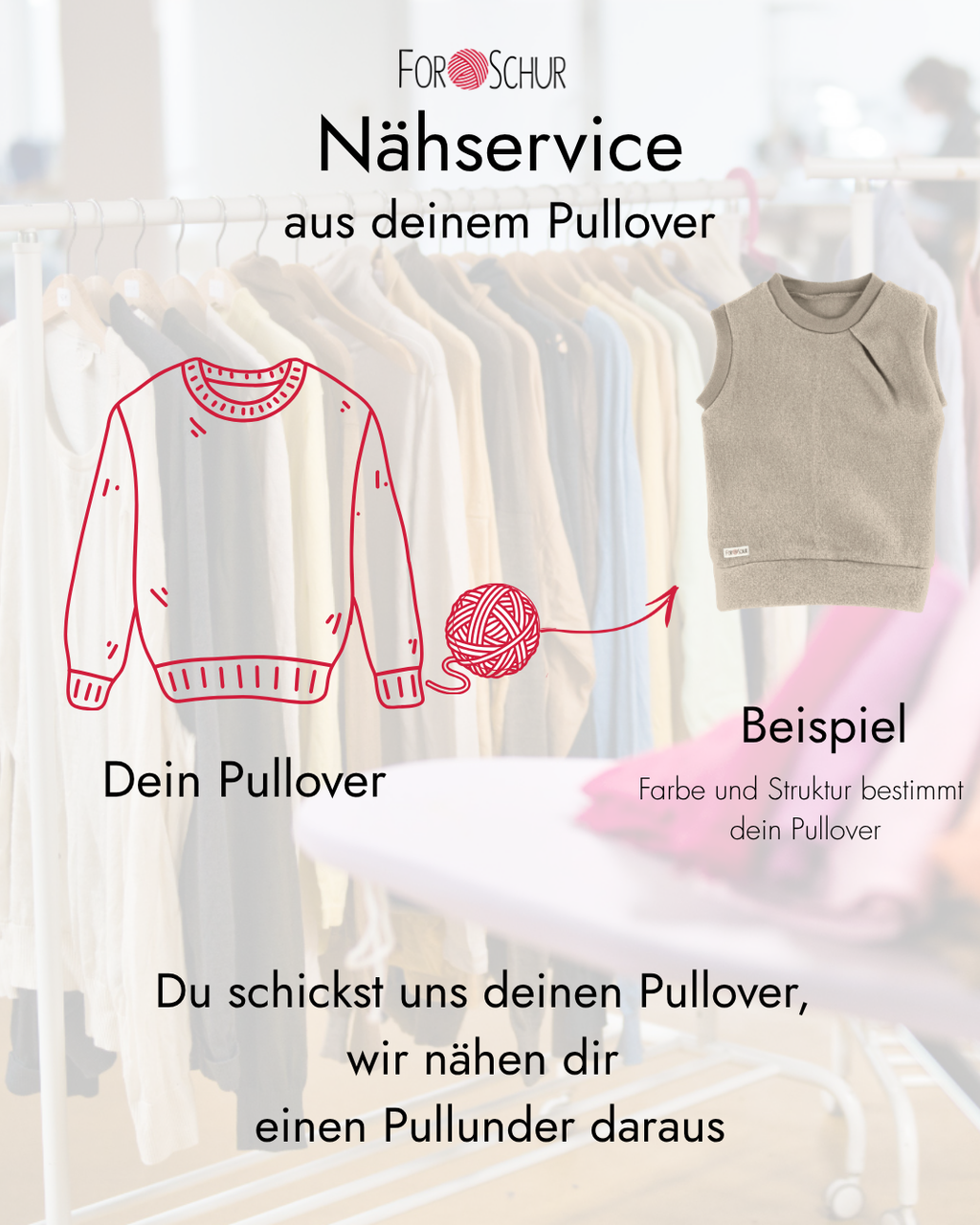Nähservice: Pullunder mit der Falte
