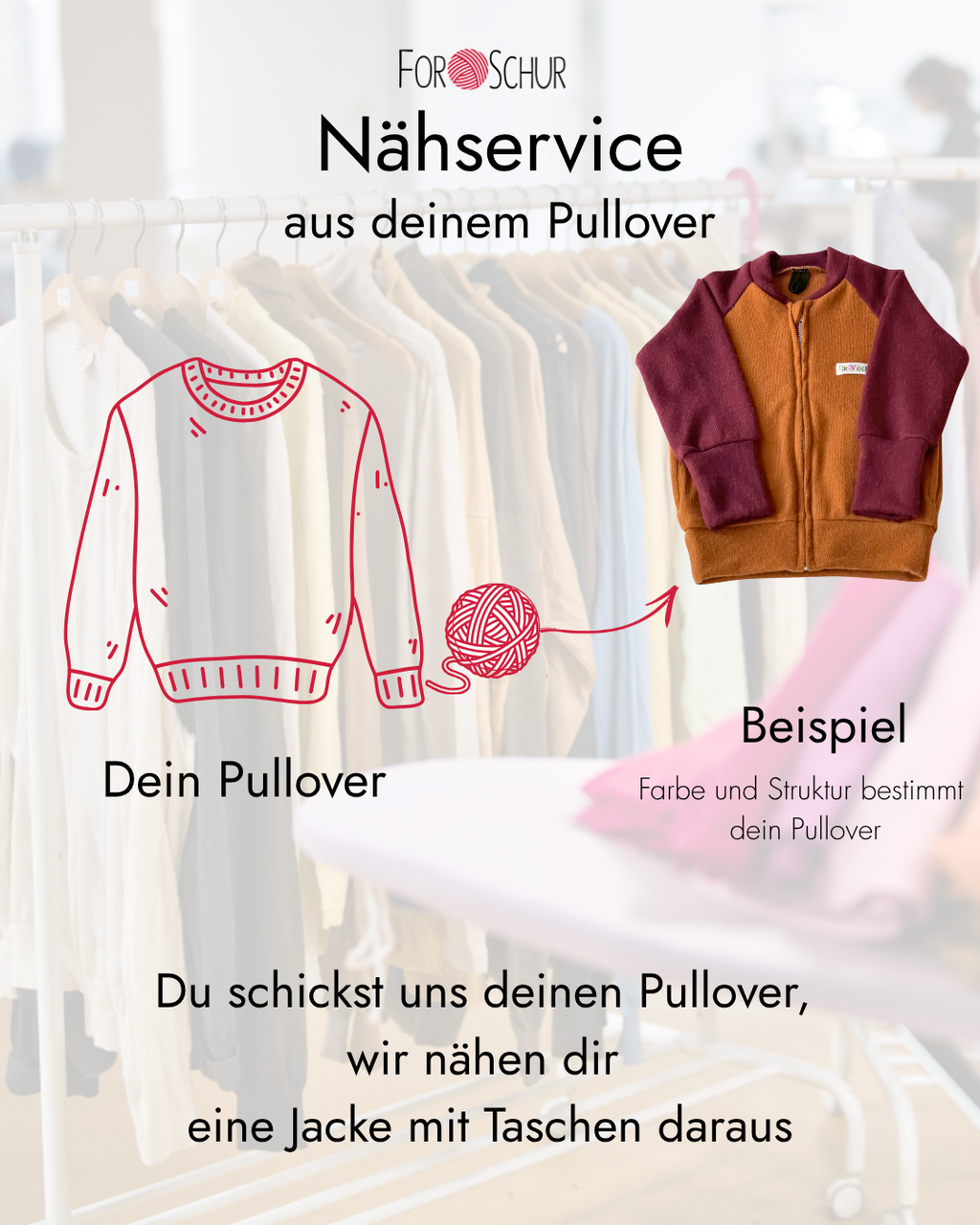 Nähservice: Jacke mit Taschen