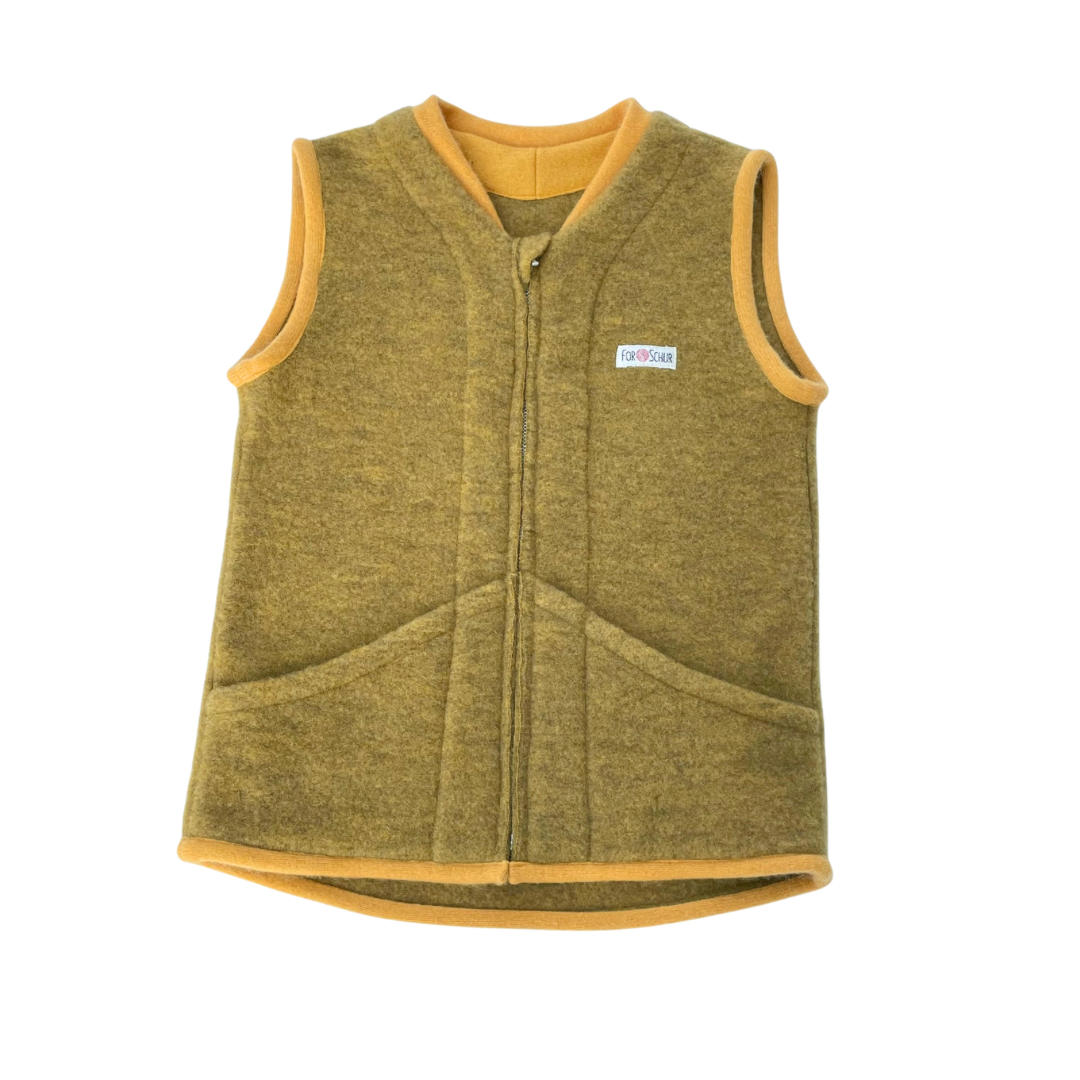 Wollfleece Weste Gelb Gr. 122/128