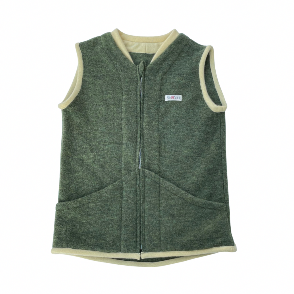 Wollfleece Weste Grün 134/140