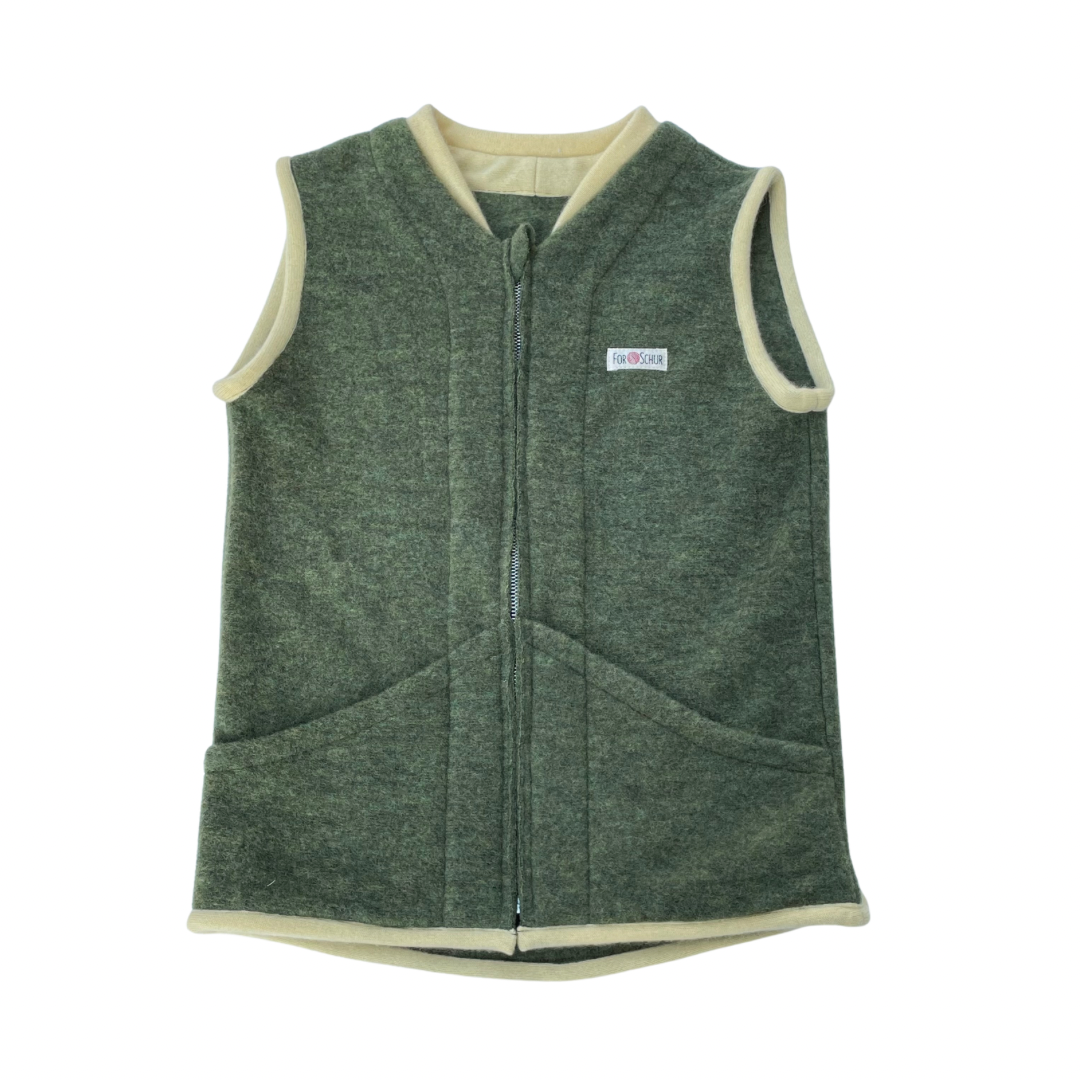 Wollfleece Weste Grün 134/140