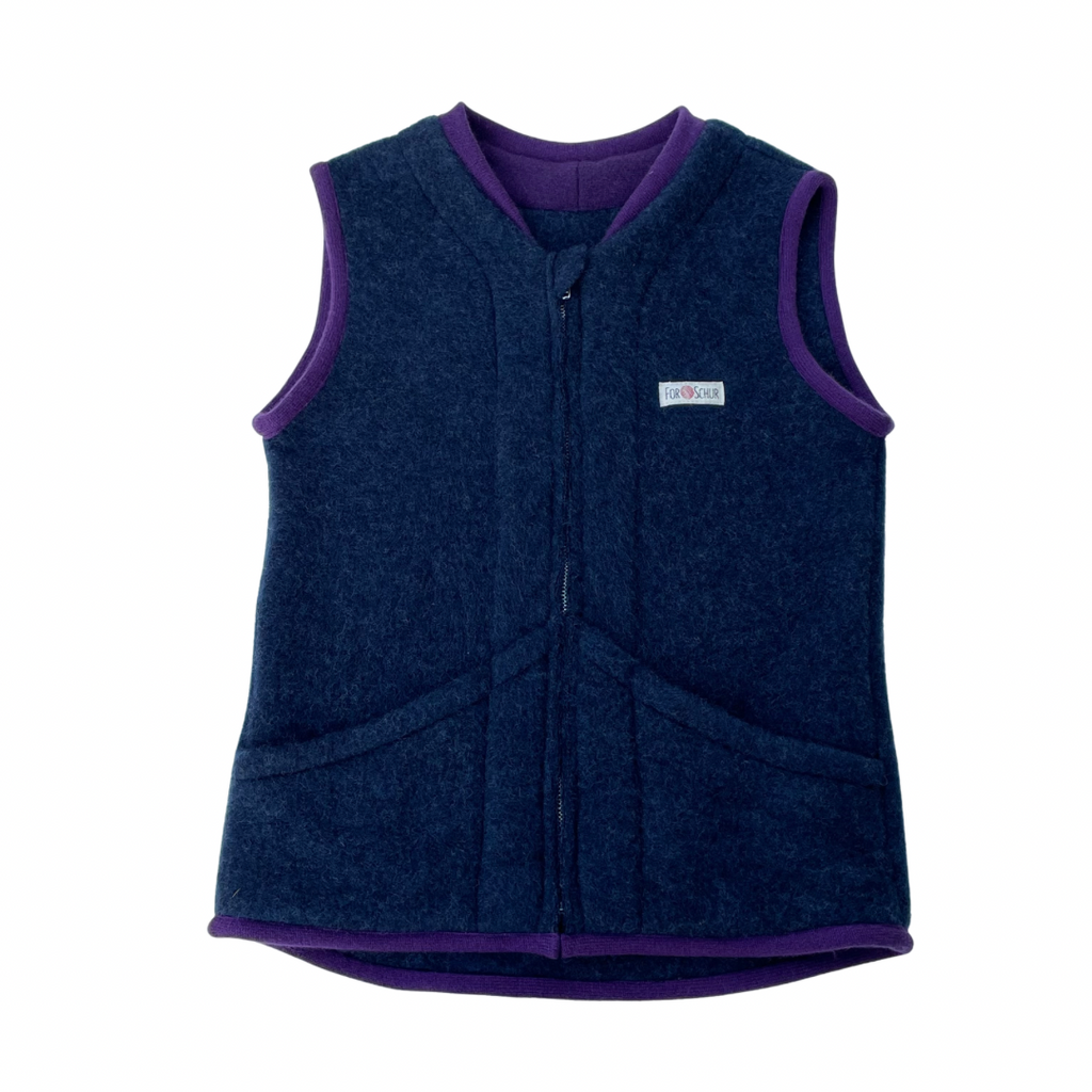 Wollfleece Weste Blau Gr. 122/128