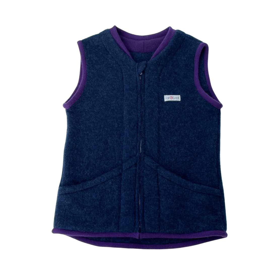 Wollfleece Weste Blau Gr. 122/128