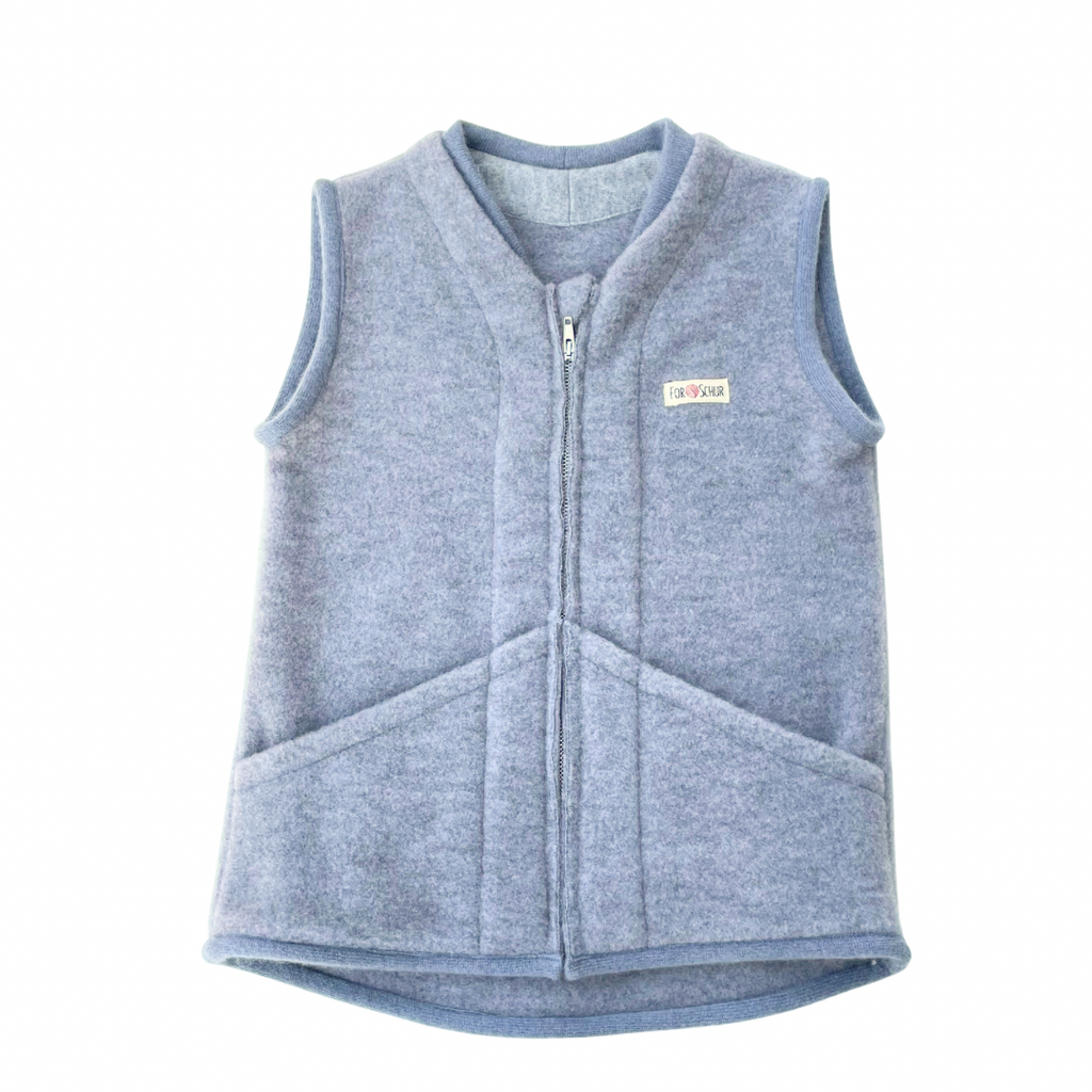 Wollfleece Weste Grau Gr. 122/128