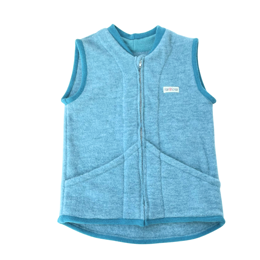 Wollfleece Weste Blau Gr. 122/128