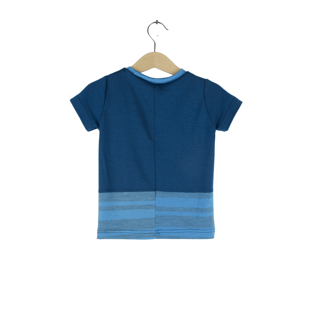 Sonderedition: Upcycling Merino T-Shirt mit der Falte Blau - ForSchur