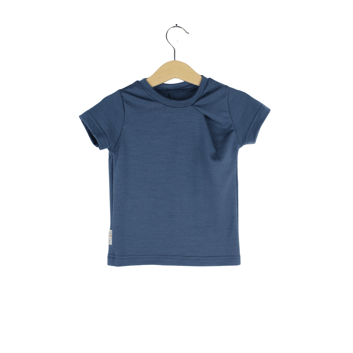 Sonderedition: Upcycling Merino T-Shirt mit der Falte Blau