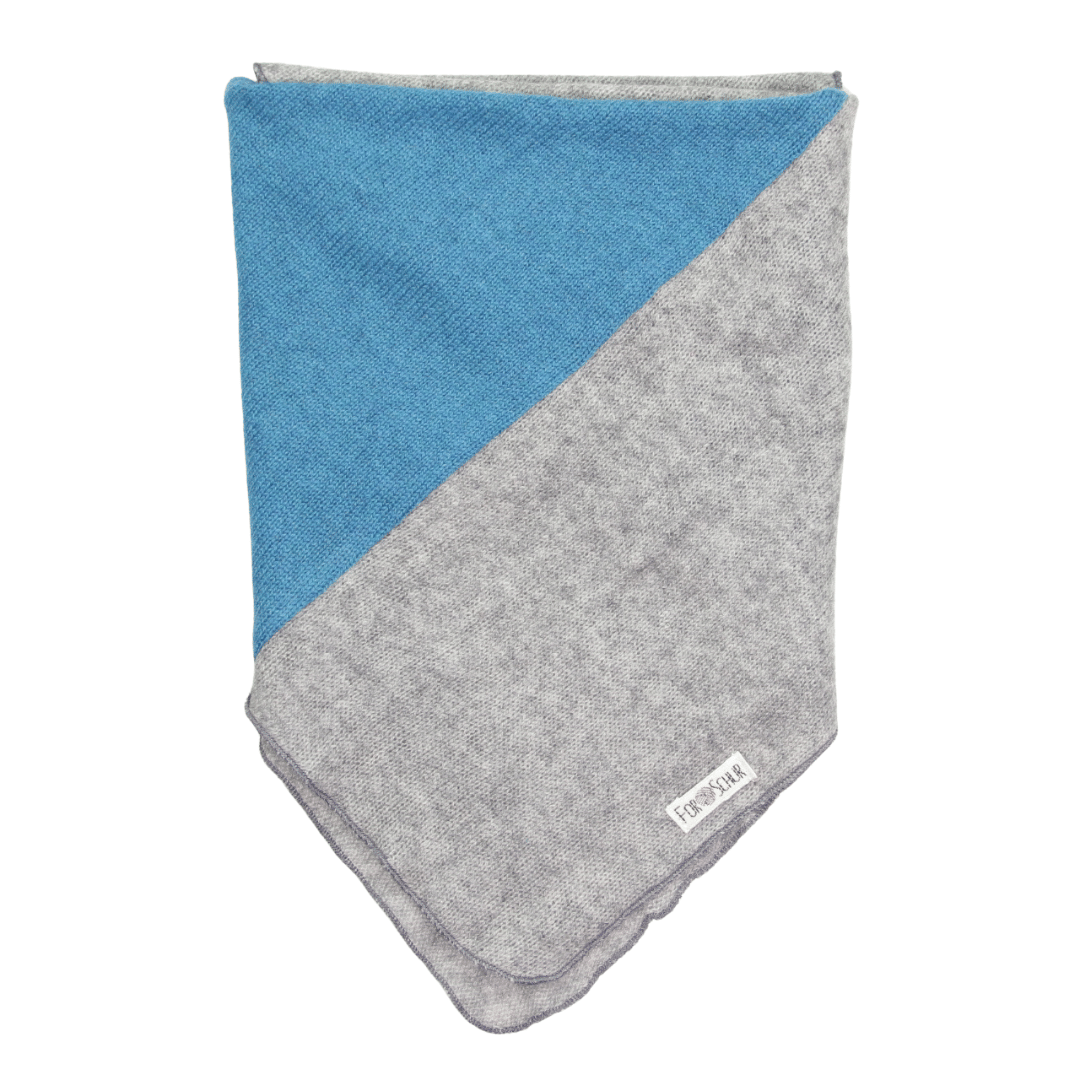 Upcycling Kaschmirhalstuch Grau Blau - ForSchur