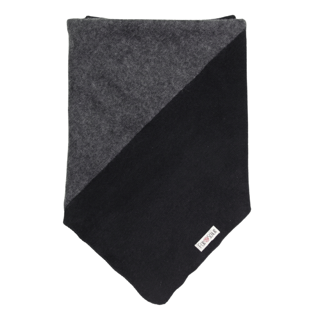 Upcycling Kaschmirhalstuch Schwarz Grau - ForSchur