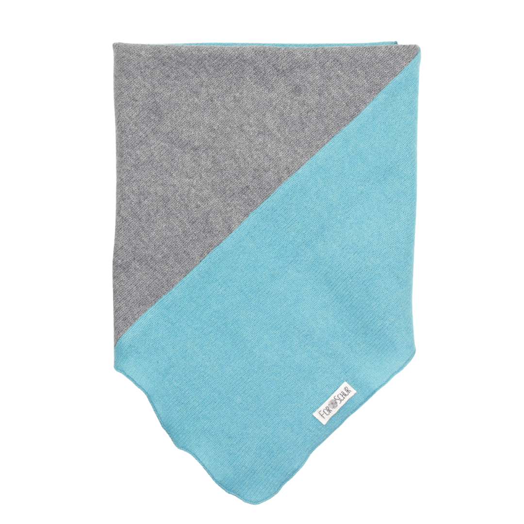 Upcycling Kaschmirhalstuch Grau Blau - ForSchur