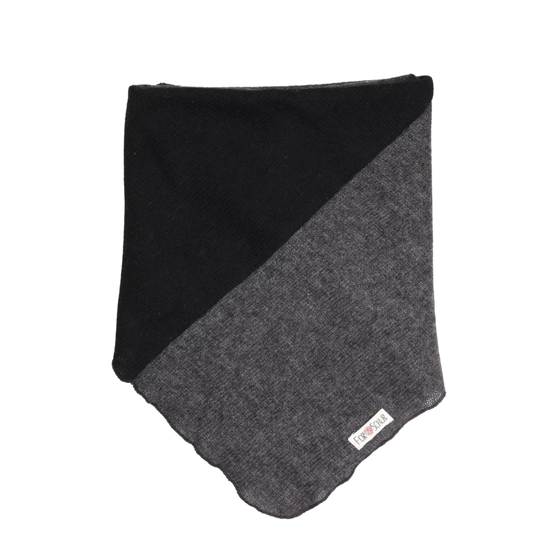 Upcycling Kaschmirhalstuch Grau Schwarz - ForSchur