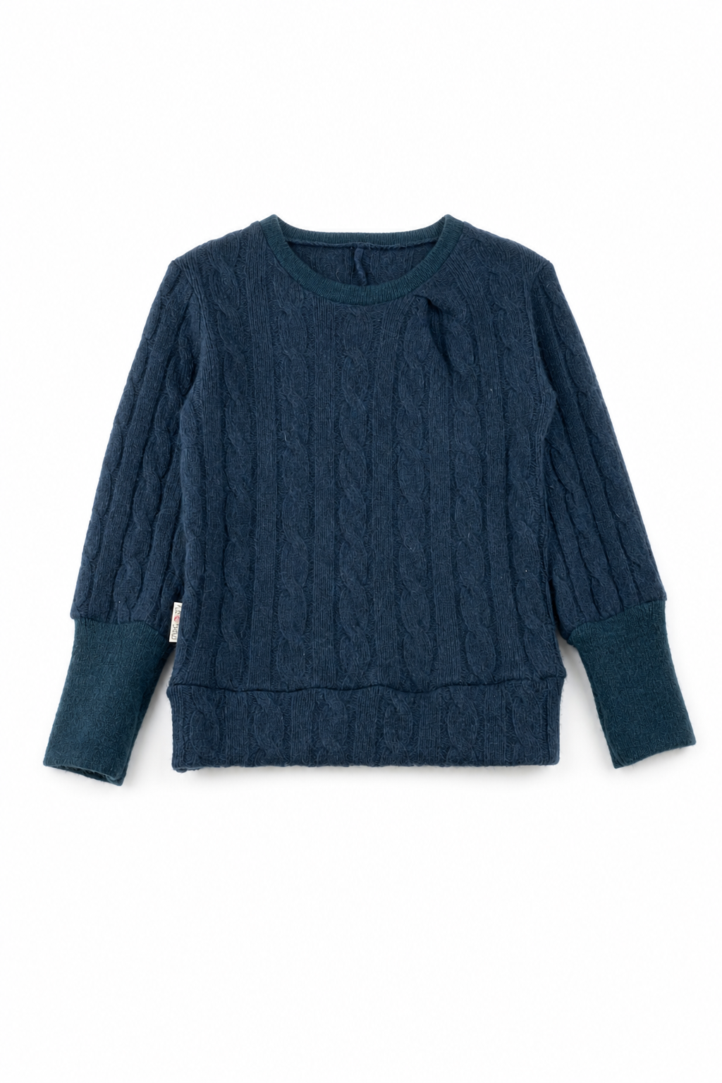 Kaschmir Kinder Pullover in Blau, Größe 98/104, genäht in Berlin