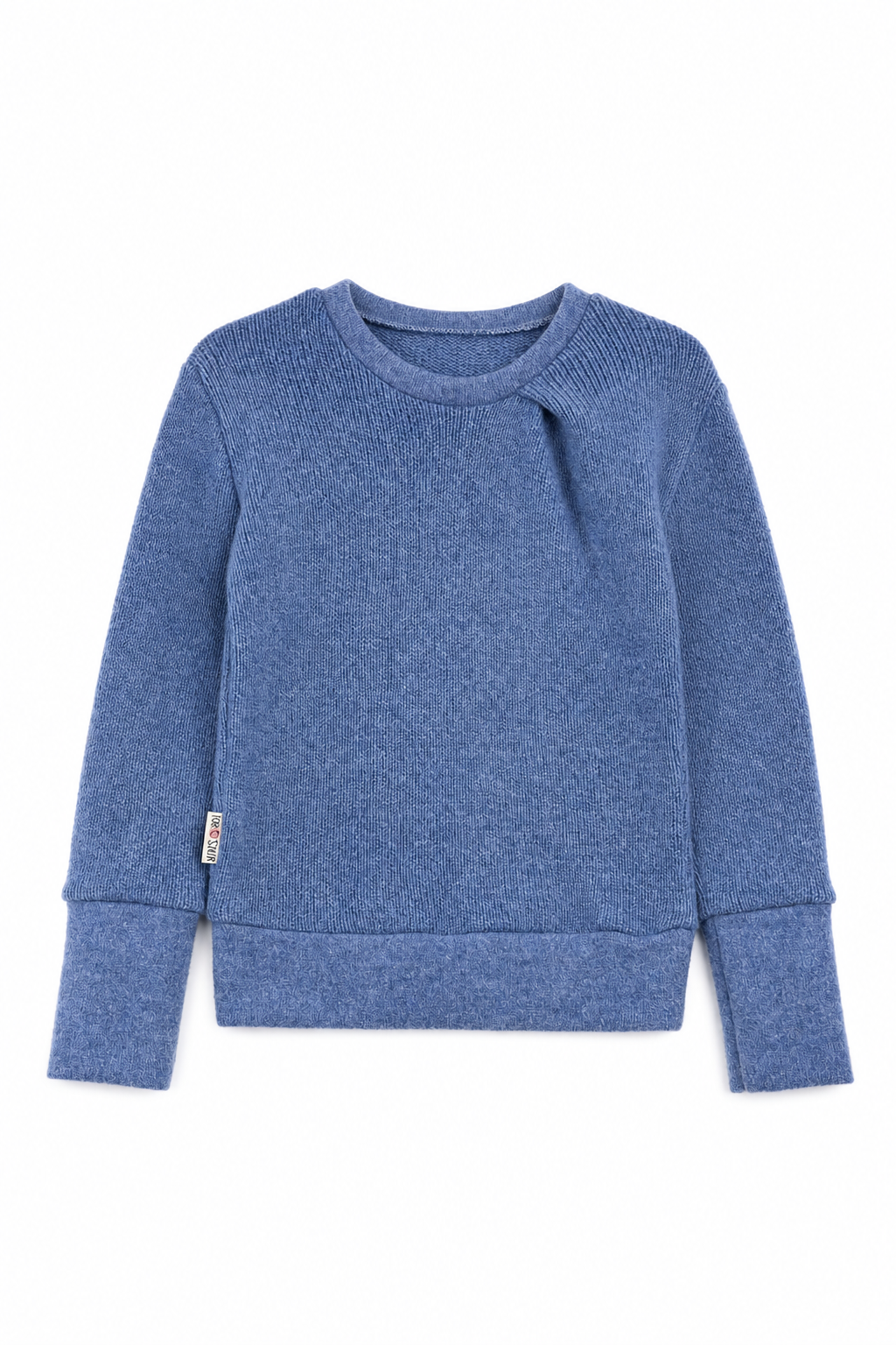 Kaschmir Kinder Pullover in Blau, Größe 98/104, genäht in Berlin