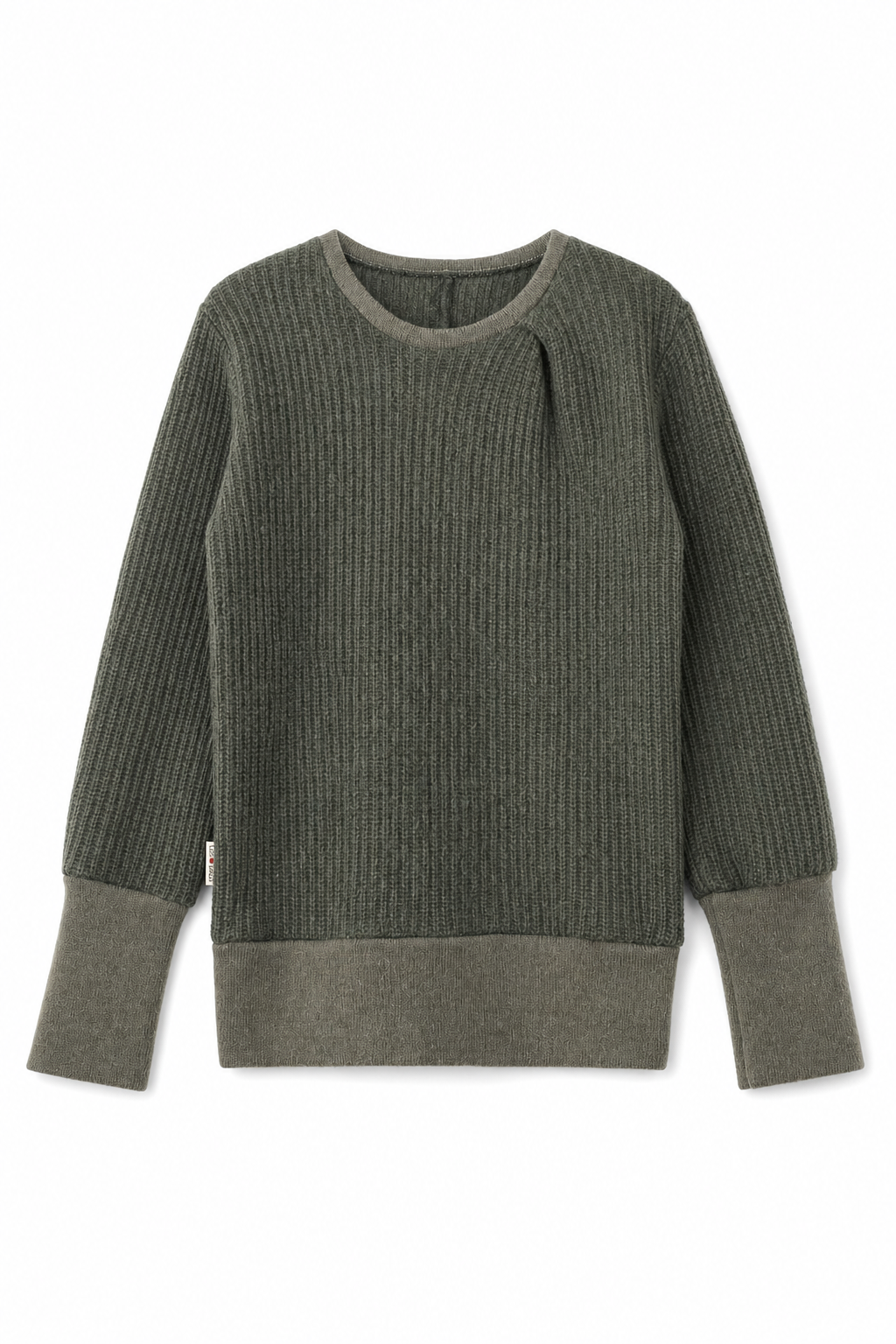 Kaschmir Kinder Pullover in Grün, Größe 122/128, genäht in Berlin
