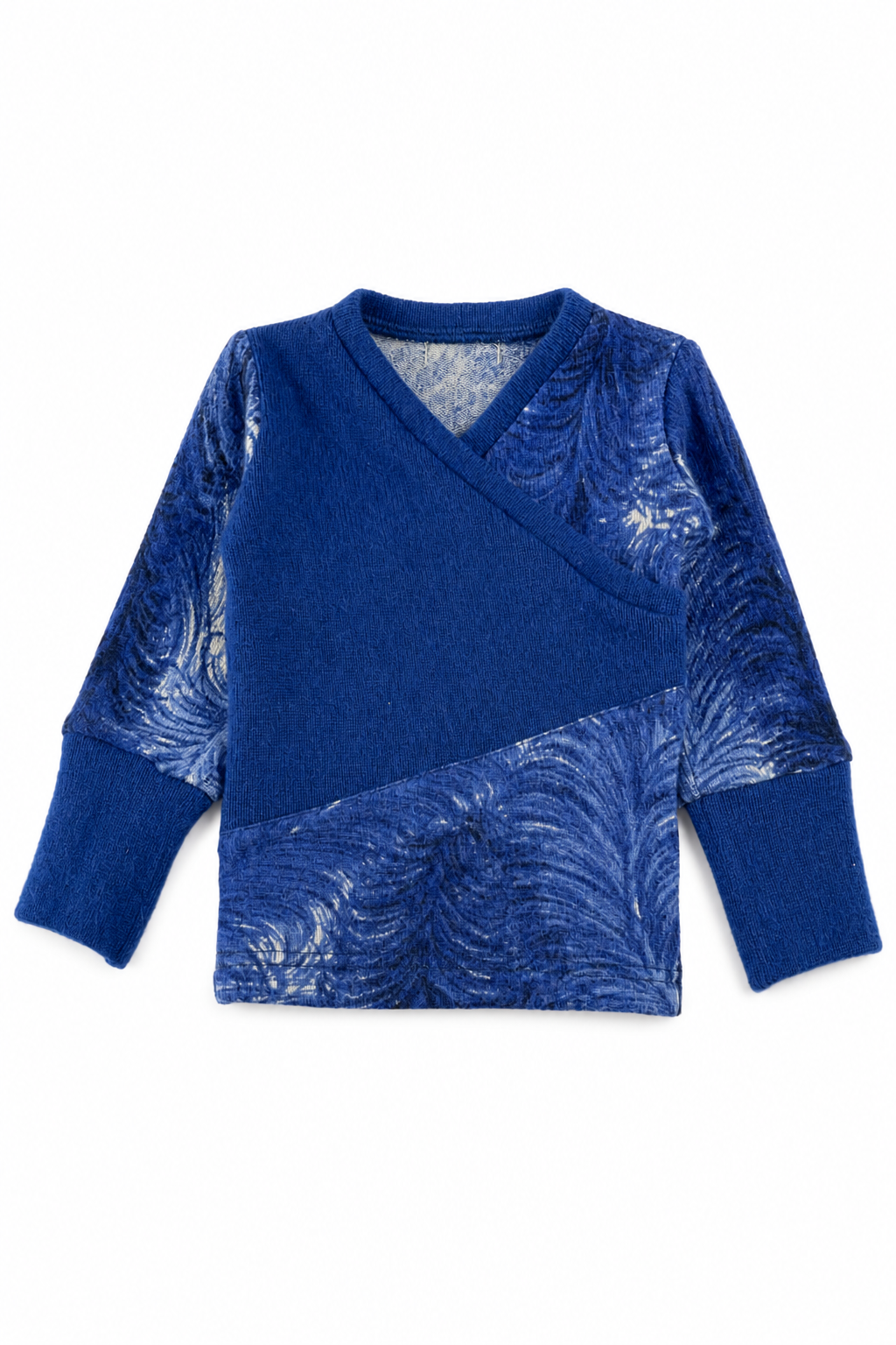 Kaschmir Baby Longsleeve in Blau, Größe 62/68, genäht in Berlin