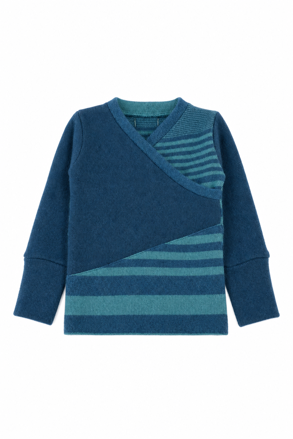 Kaschmir Baby Longsleeve in Blau, Größe 62/68, genäht in Berlin
