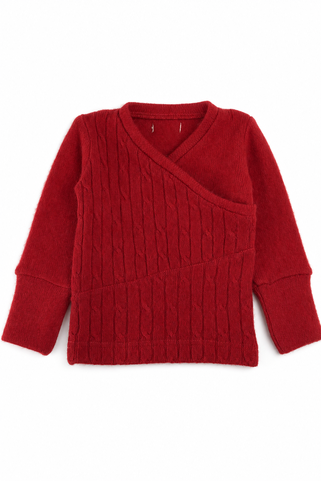 Kaschmir Baby Longsleeve in Rot, Größe 62/68, genäht in Berlin