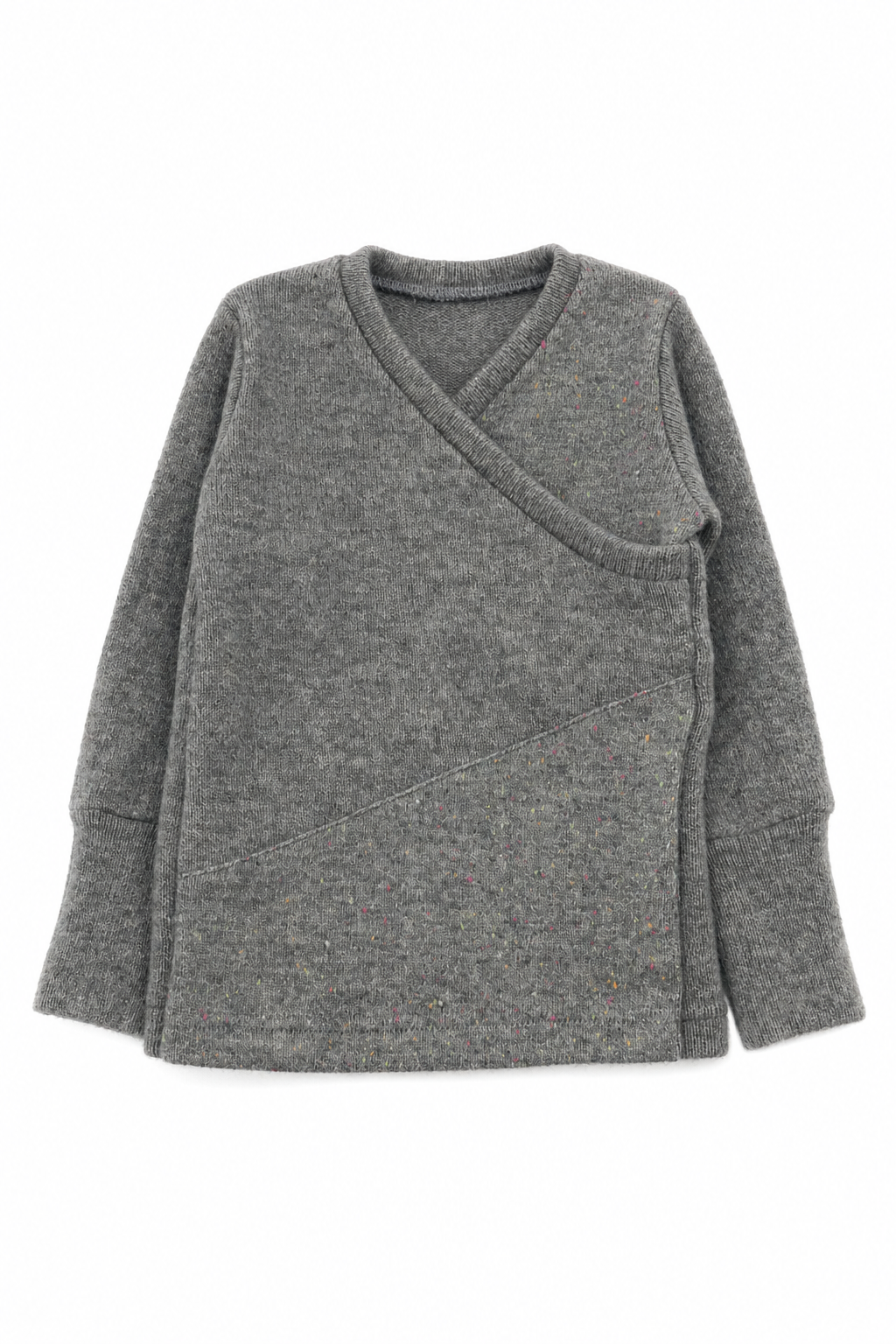 Kaschmir Baby Longsleeve in Grau, Größe 74/80, genäht in Berlin