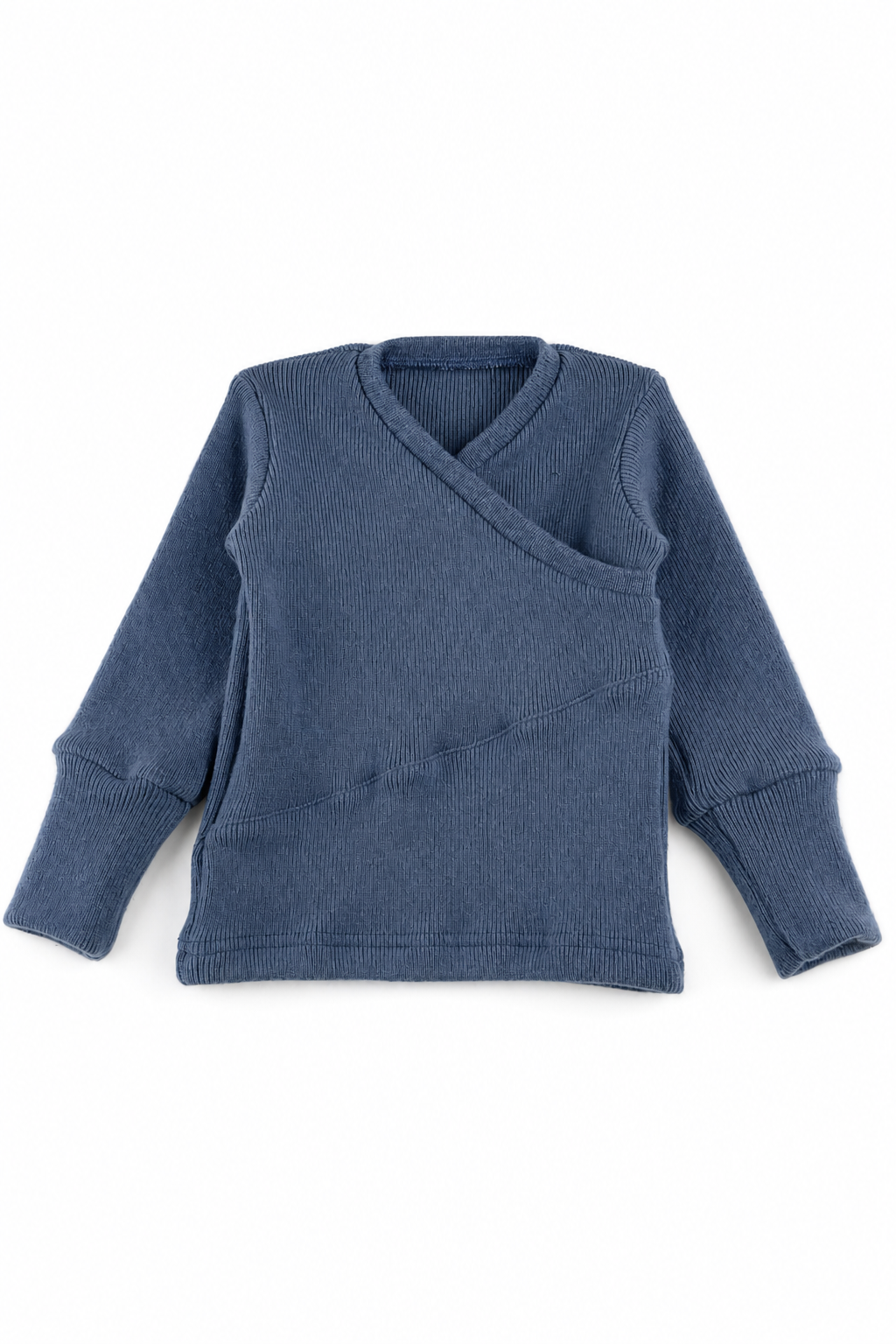 Kaschmir Baby Longsleeve in Blau, Größe 74/80, genäht in Berlin