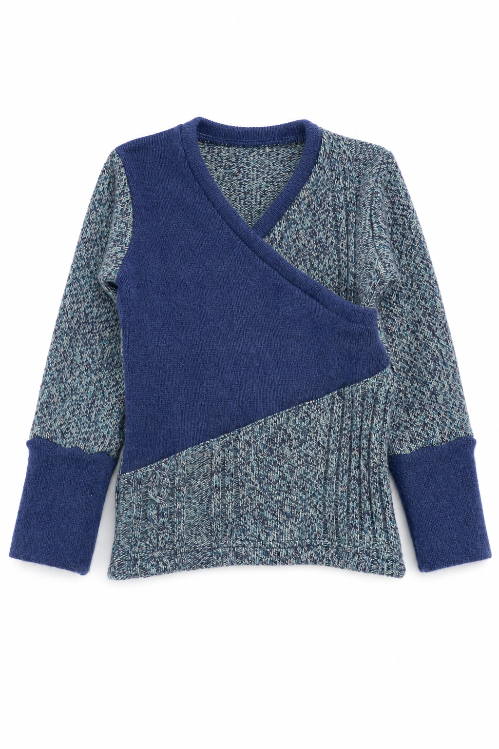 Kaschmir Baby Longsleeve in Blau, Größe 86/92, genäht in Berlin