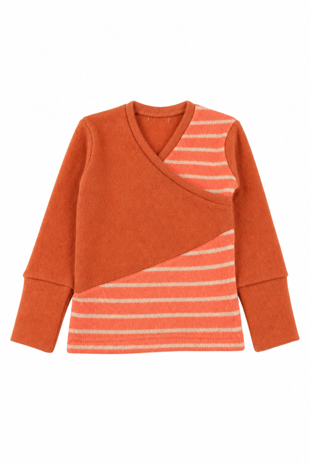 Kaschmir Baby Longsleeve in Orange, Größe 86/92, genäht in Berlin