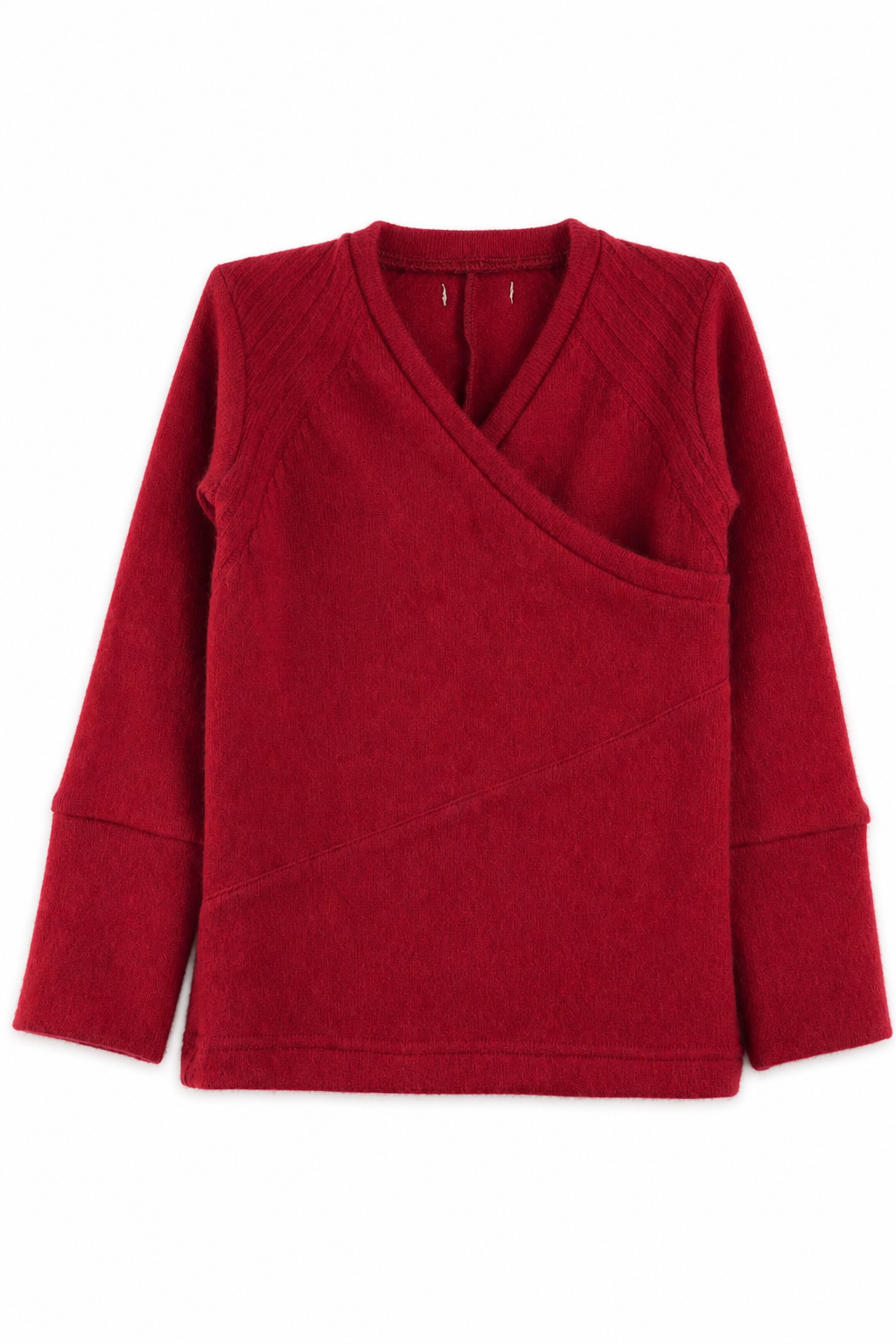 Kaschmir Baby Longsleeve in Rot, Größe 86/92, genäht in Berlin