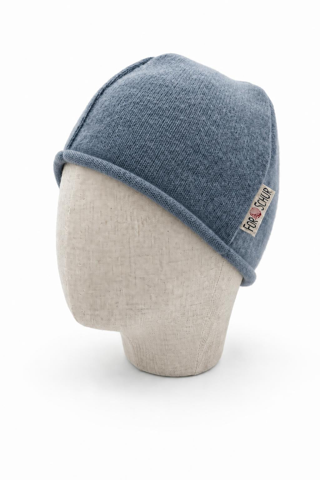 Kaschmir Beanie für Kinder in Blau, genäht in Berlin