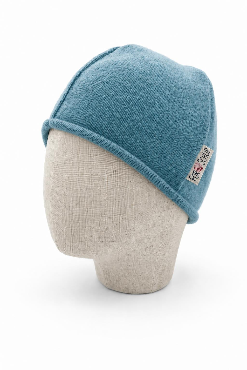 Kaschmir Beanie für Kinder in Blau, genäht in Berlin