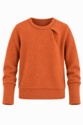 Kaschmir Pullover mit der Falte für Kinder in Orange, genäht in Berlin