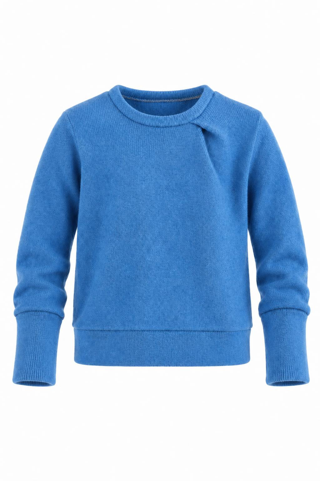 Kaschmir Pullover mit der Falte für Kinder in Blau, genäht in Berlin