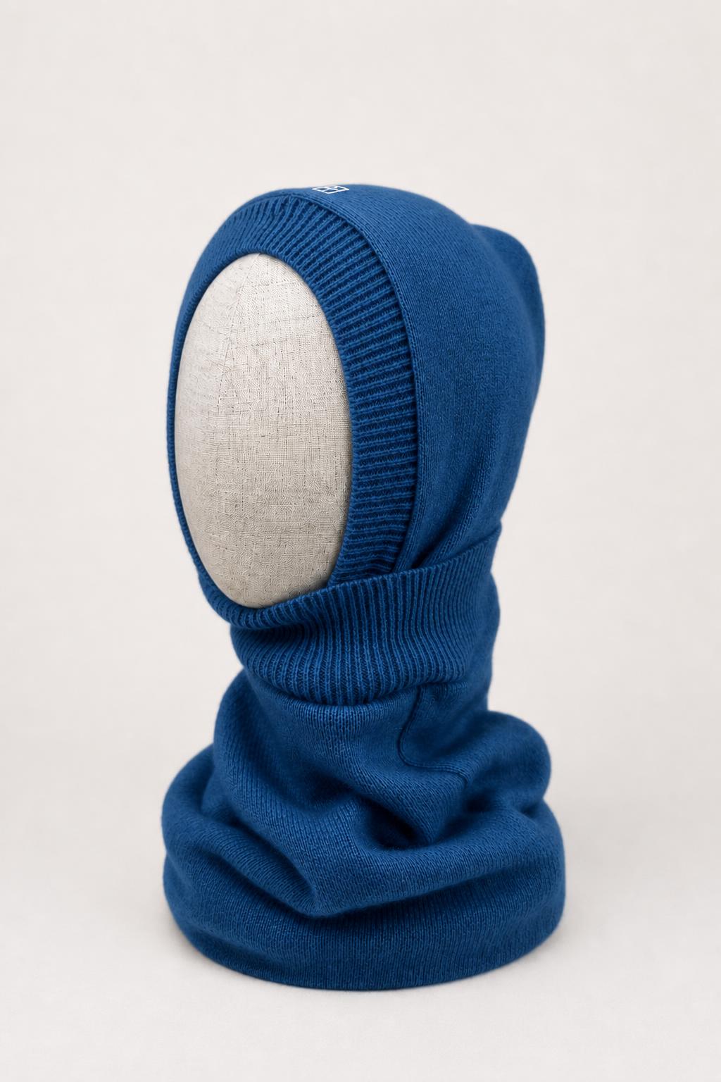 Kaschmir Kinder Kapuzenschal in Blau, genäht in Berlin