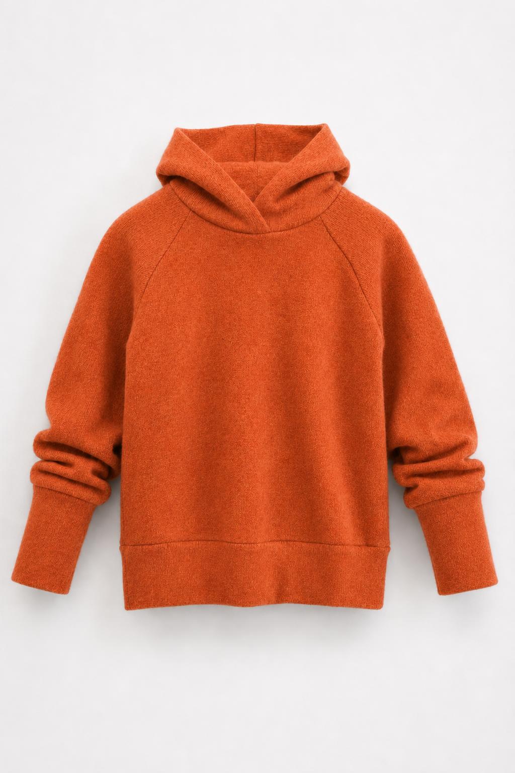 Kaschmir Kinder Hoodie in Orange, genäht in Berlin