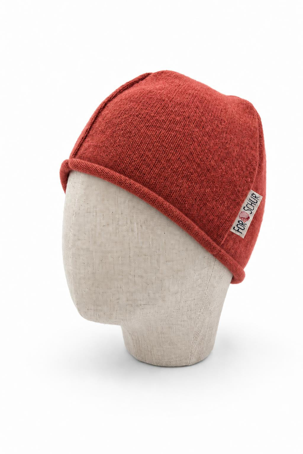Kaschmir Beanie für Kinder in Orange, genäht in Berlin