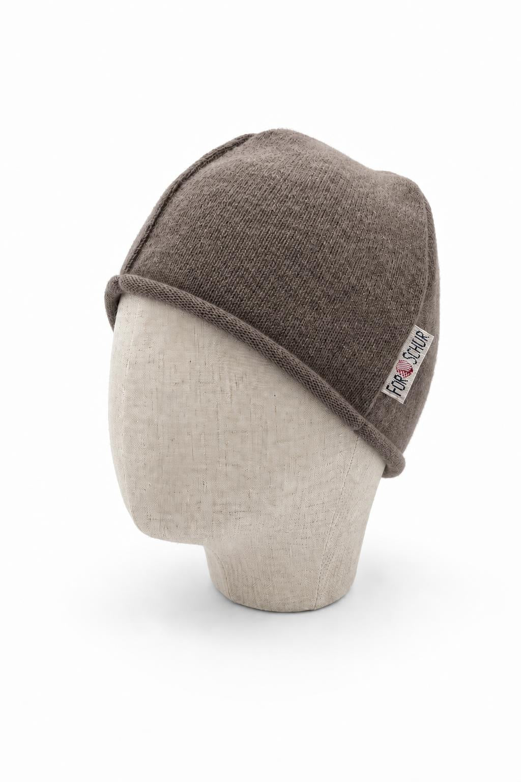 Kaschmir Beanie für Kinder in Braun, genäht in Berlin