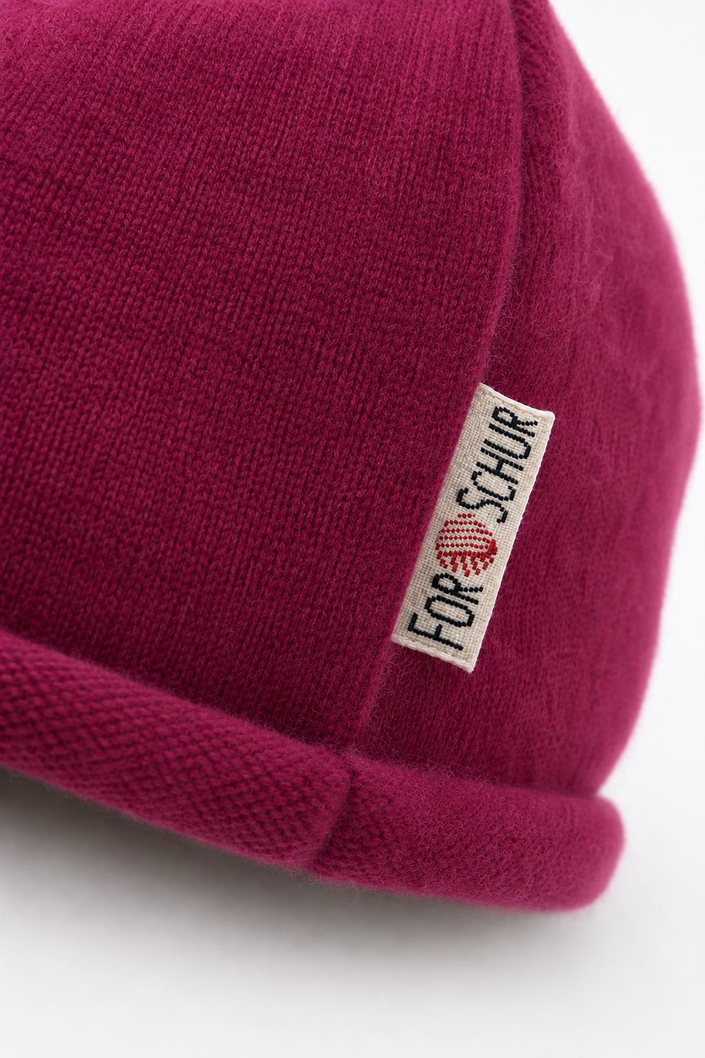 Detailaufnahme der Kaschmir Beanie in Pink