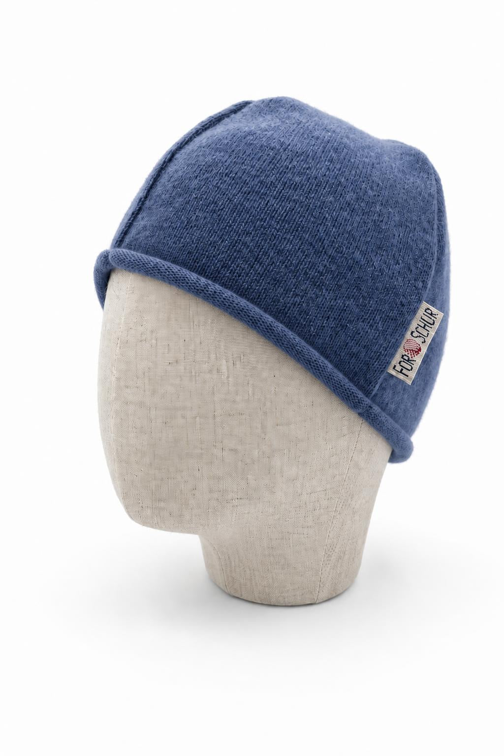 Kaschmir Beanie für Kinder in Blau, genäht in Berlin
