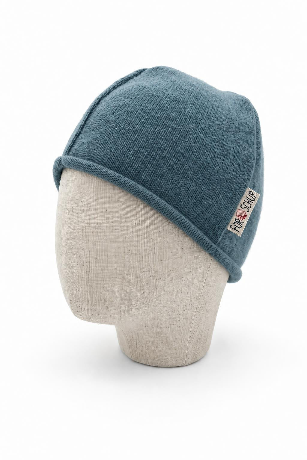Kaschmir Beanie für Kinder in Blau, genäht in Berlin