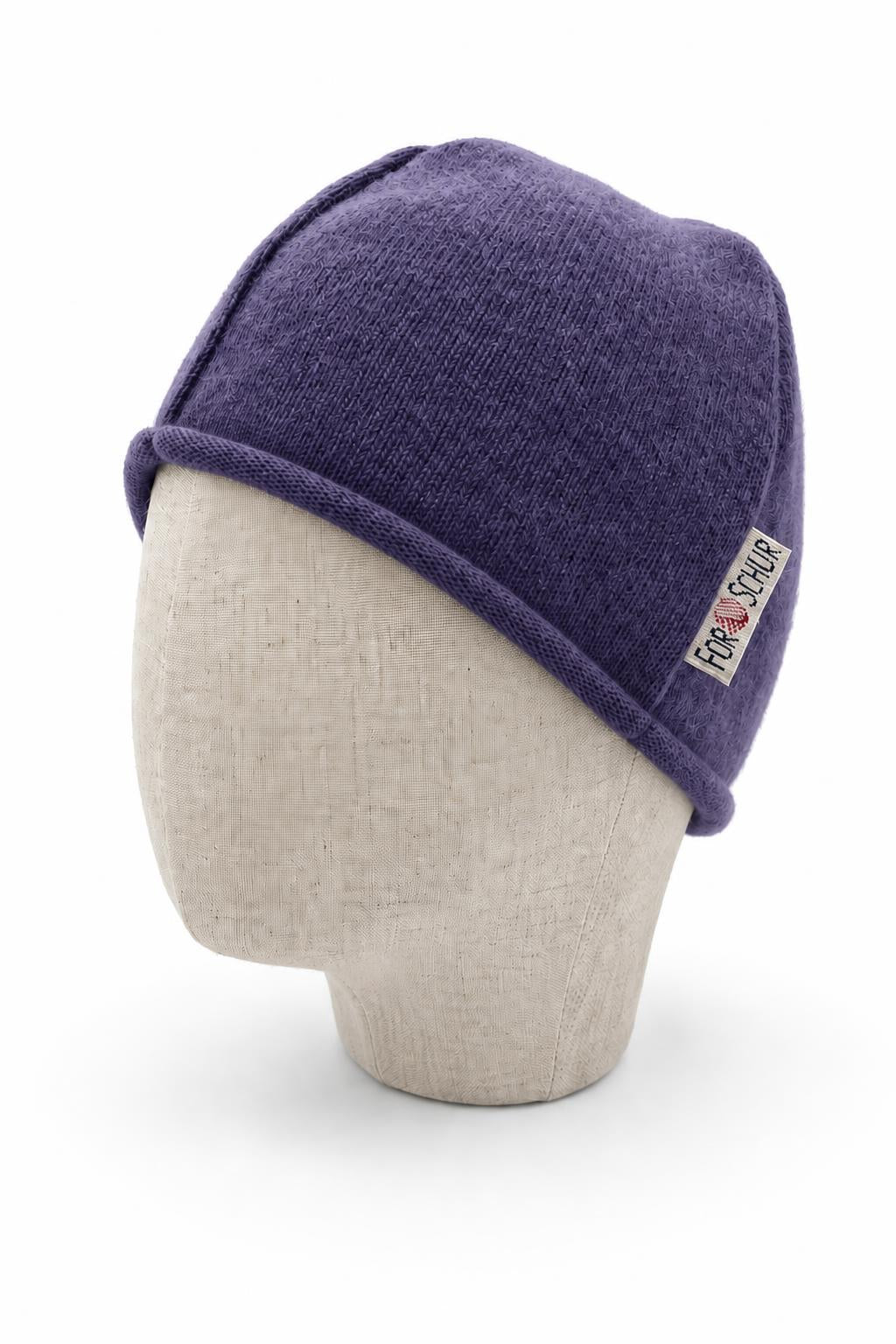 Kaschmir Beanie für Kinder in Lila, genäht in Berlin