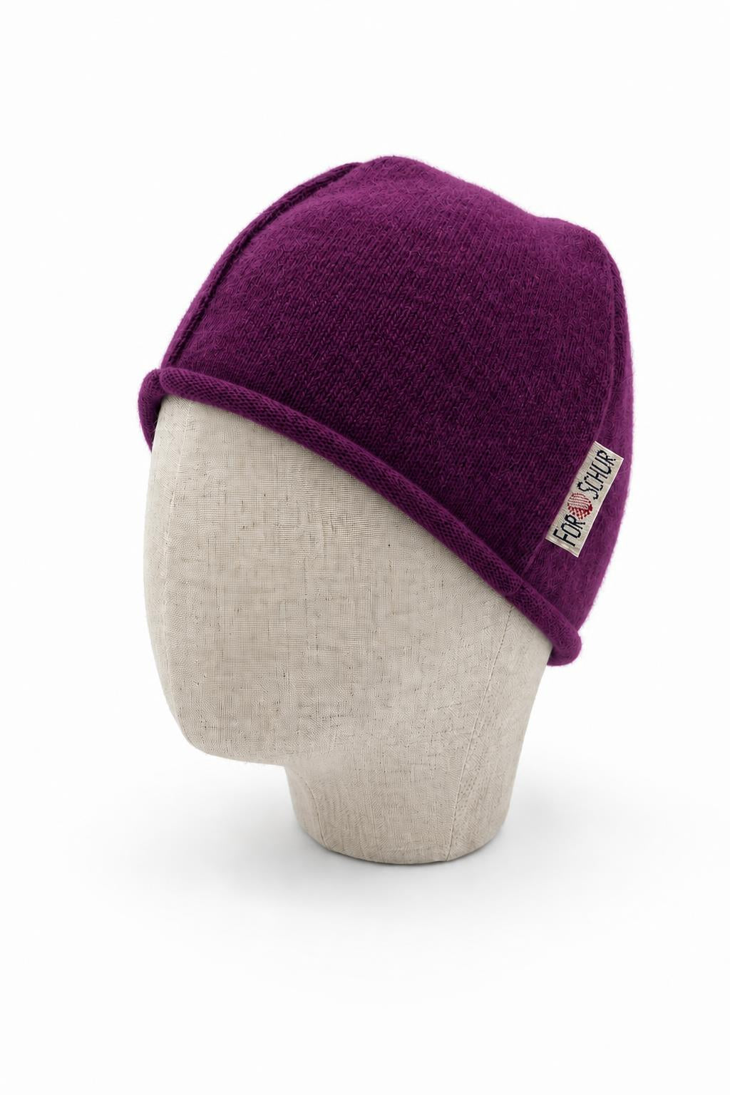 Kaschmir Beanie für Kinder in Lila, genäht in Berlin