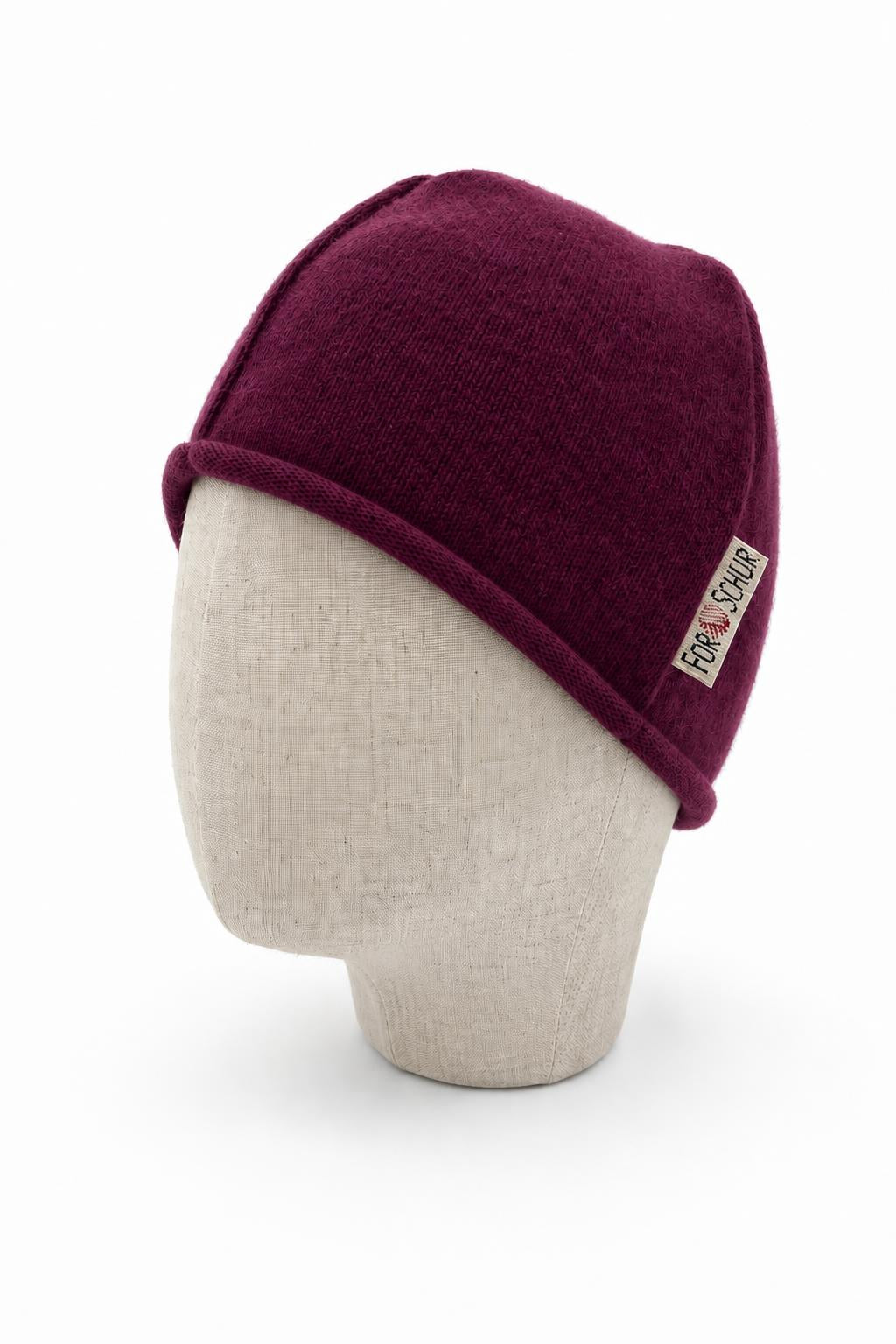 Kaschmir Beanie für Kinder in Lila, genäht in Berlin