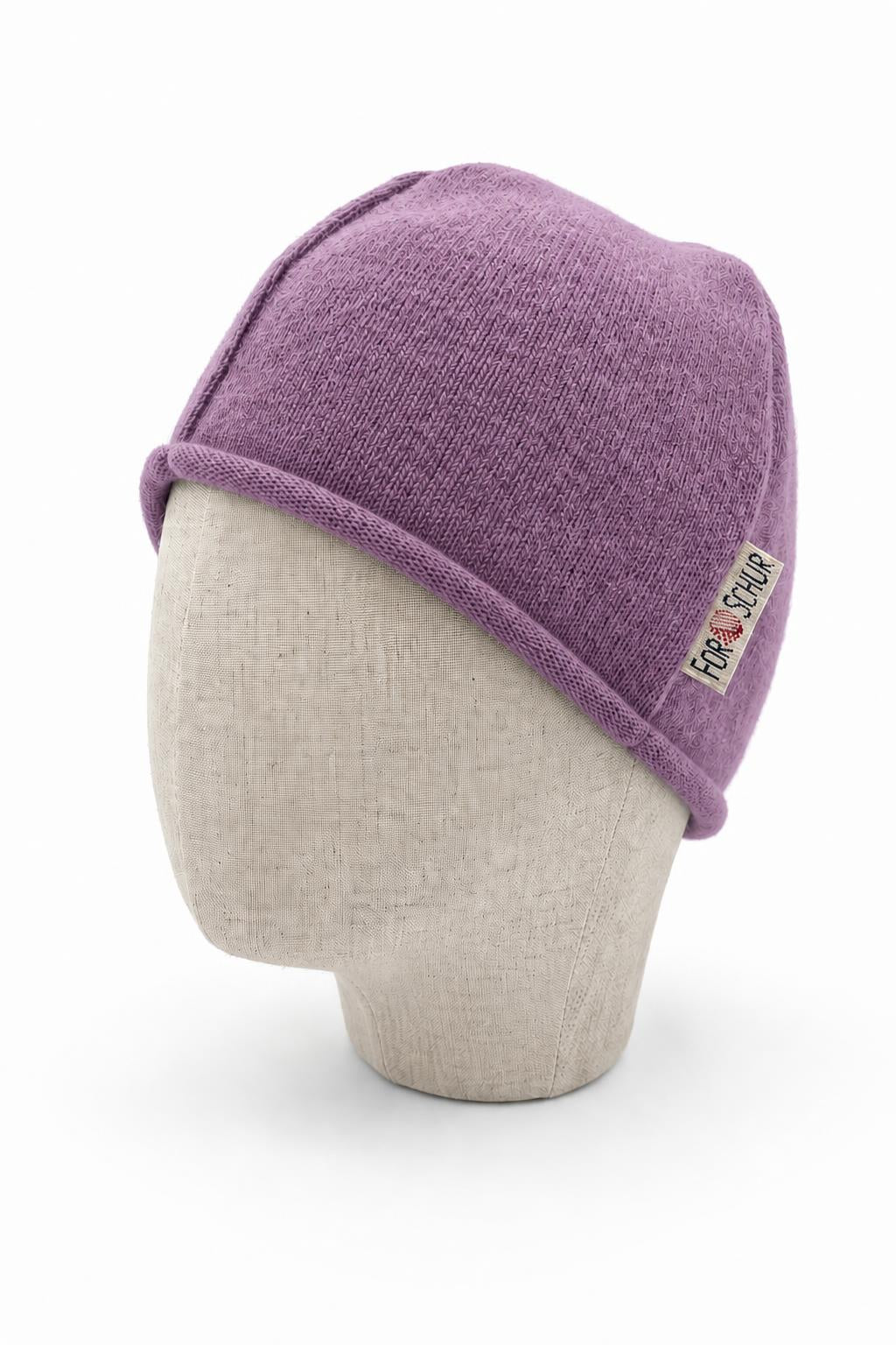 Kaschmir Beanie für Kinder in Lila, genäht in Berlin