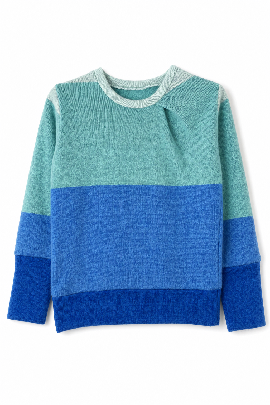 Kaschmir Pullover mit der Falte für Kinder in Blau, genäht in Berlin
