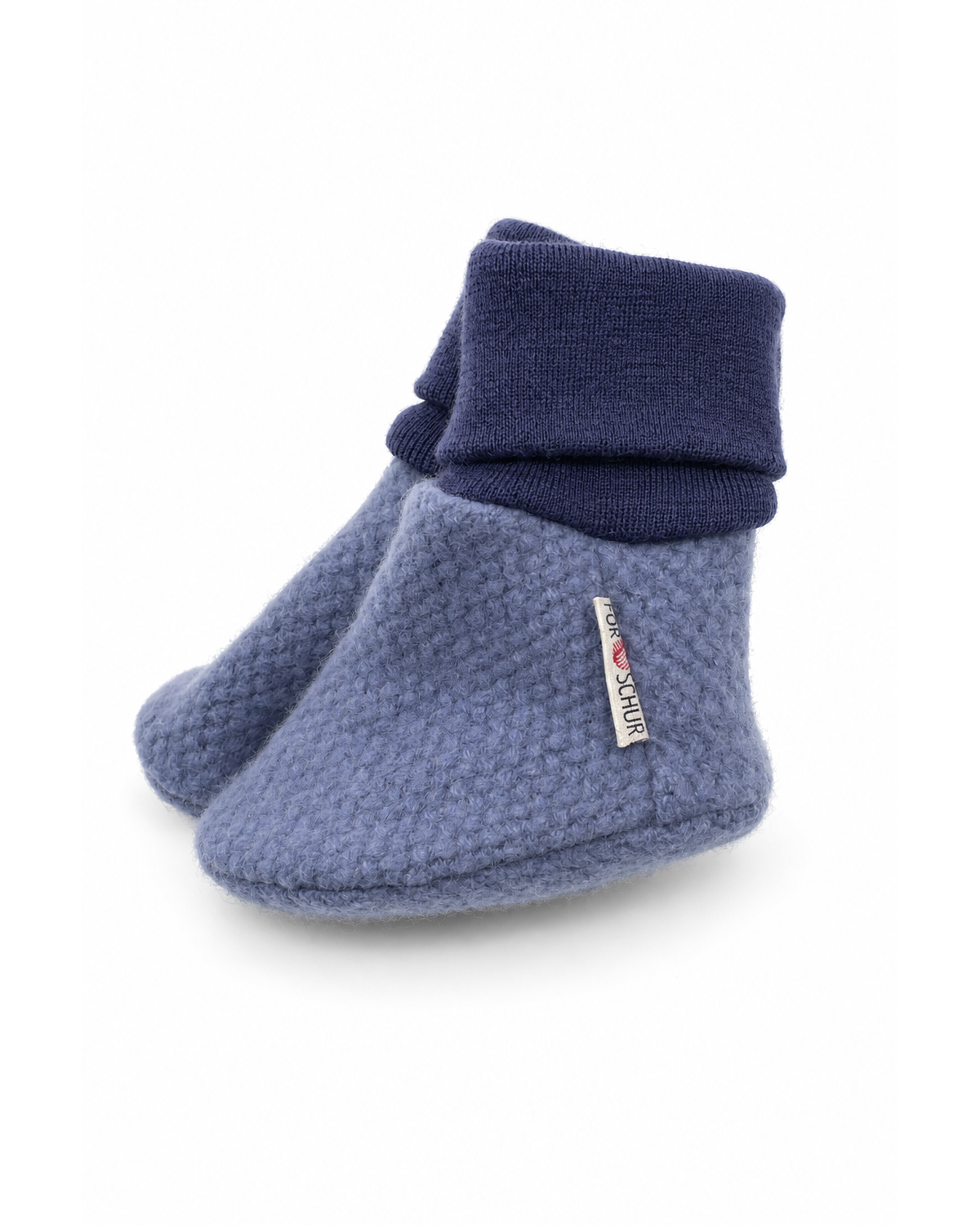 Kaschmir Baby Trageschuhe in Lila, genäht in Berlin