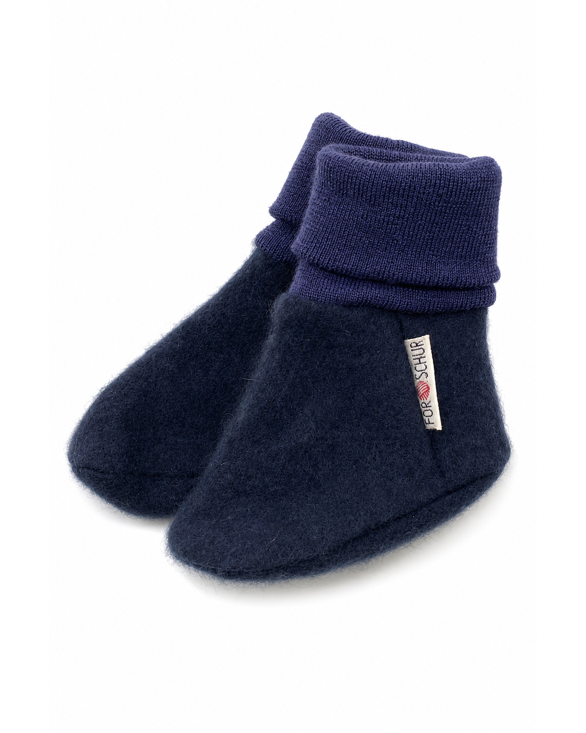 Kaschmir Baby Trageschuhe in Blau, genäht in Berlin