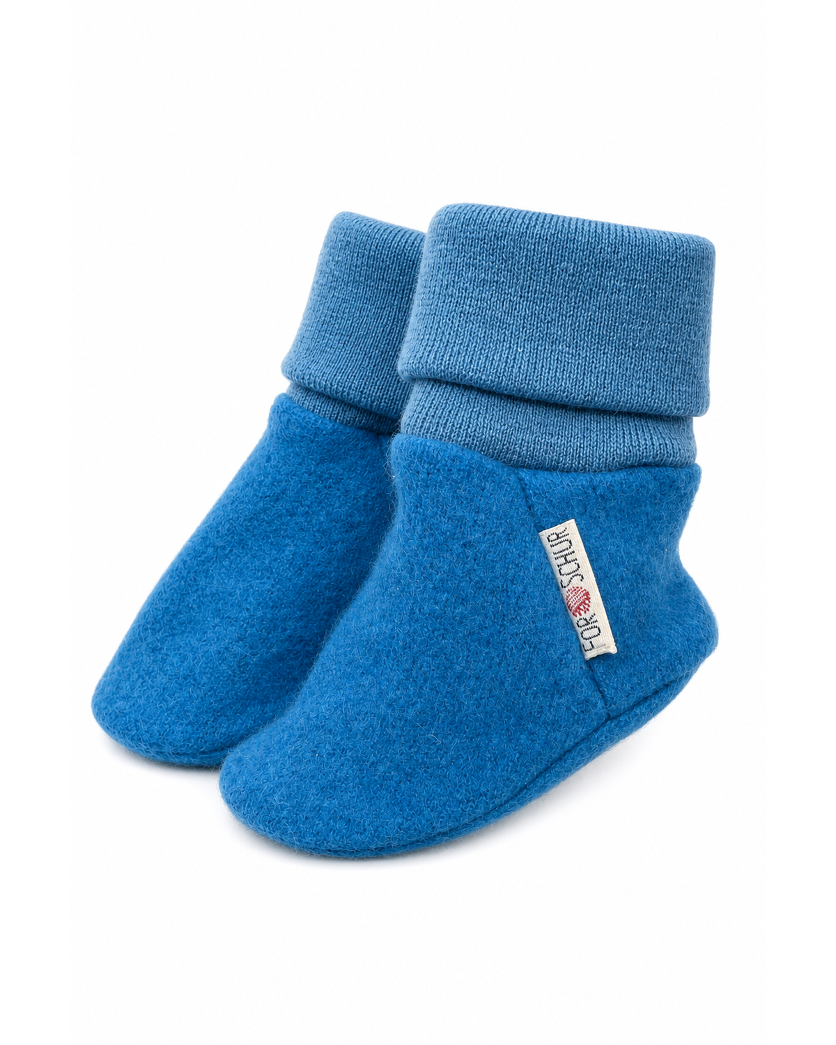 Kaschmir Baby Trageschuhe in Blau, genäht in Berlin