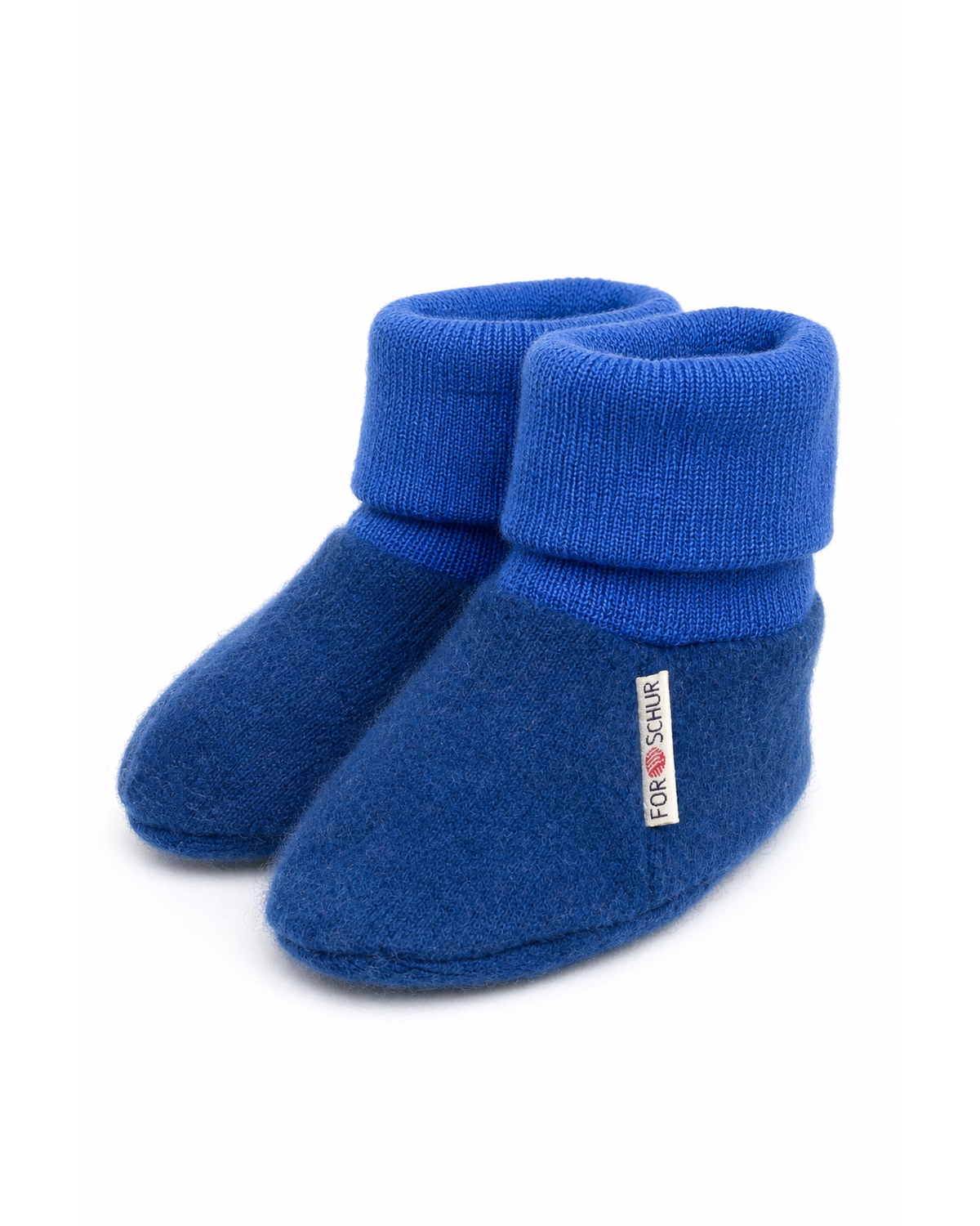 Kaschmir Baby Trageschuhe in Blau, genäht in Berlin