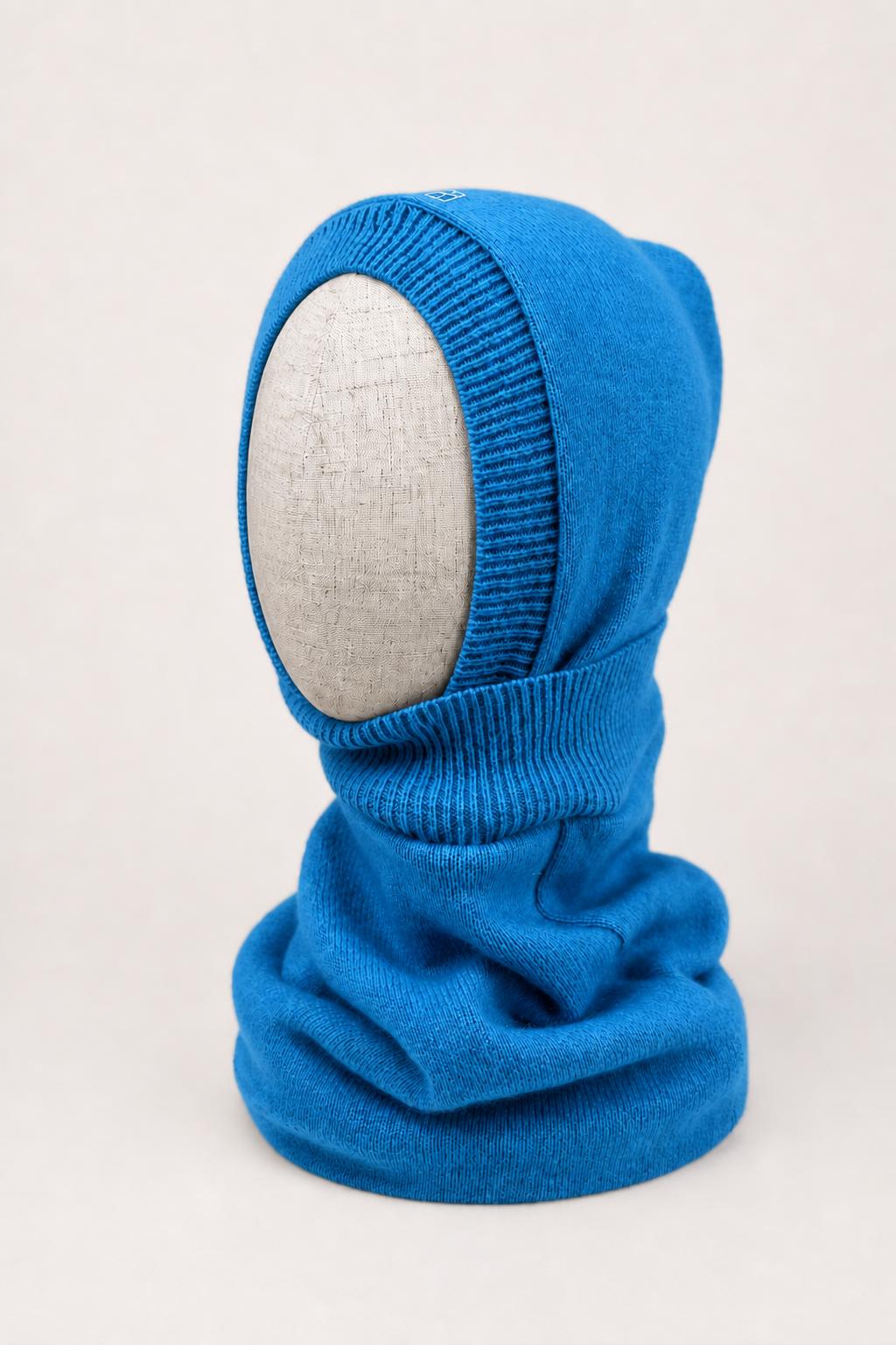Kaschmir Kinder Kapuzenschal in Blau, Größe 4, genäht in Berlin