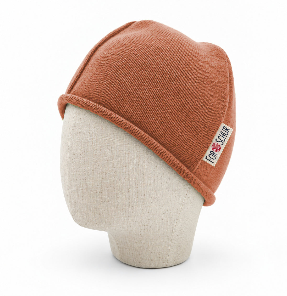 Merino Beanie für Kinder in Orange, genäht in Berlin