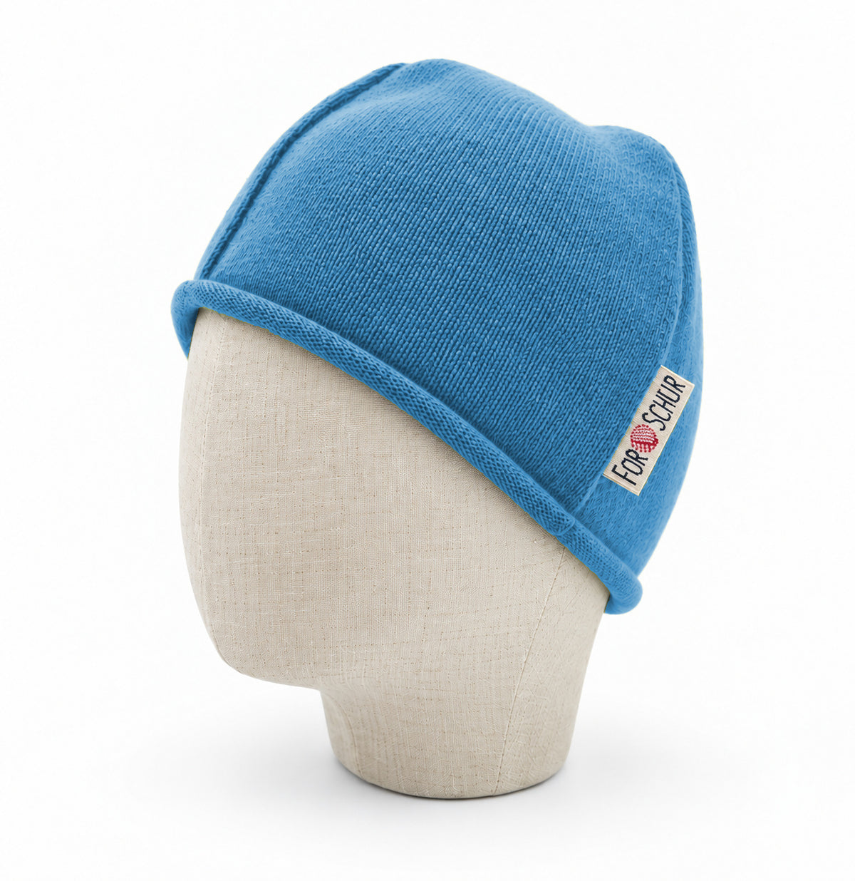 Merino Beanie für Kinder in Blau, genäht in Berlin