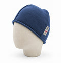 Merino Beanie für Kinder in Blau, genäht in Berlin